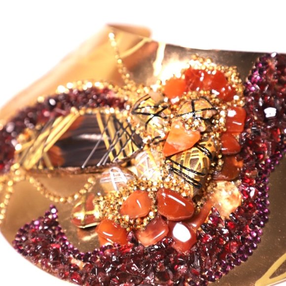 Gold Plated Choker, Ring and Earrings SET - Picture 6 of 12